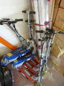 *Eight Red and Blue Flyer Scooters