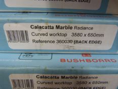 *Prema Bushboard Calacatta Marble Curved Worktop 3580mm by 650mm Ref:360030