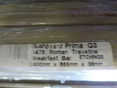 *Prema Bushboard 3475 Roman Travertine Breakfast Bar 3600mm by 665mm by 38mm