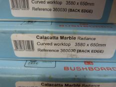 *Prema Bushboard Calacatta Marble Curved Worktop 3580mm by 650mm Ref:360030