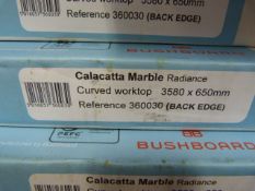 *Prema Bushboard Calacatta Marble Curved Worktop 3580mm by 650mm Ref:360030