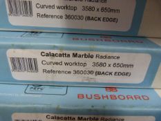*Prema Bushboard Calacatta Marble Curved Worktop 3580mm by 650mm Ref:360030