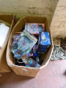 *Box Containing Mixed Items Including Disco Balls, Cameras, Headphones, Etc