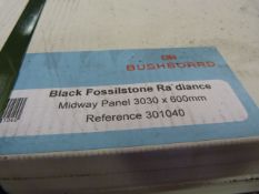 *Prema Bushboard Black Fossil Stone Radiance Midway Panel 3030mm by 600mm Ref:301040