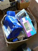 *Mixed Box Containing Assorted Cycle Lamps, Car Fans, AM/FM Stereo Cassette, Etc