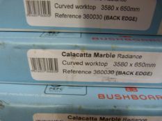 *Prema Bushboard Calacatta Marble Curved Worktop 3580mm by 650mm Ref:360030