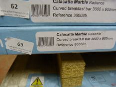 *Prema Bushboard Calacatta Marble Curved Breakfast Bar 3000mm by 955mm Ref:360085