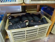 *Box Containing a Large Quantity of Cone of Assorted Black and Sparkle Knitting Wool