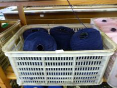 *Box Containing Ten Cones of Navy Blue Knitting Wool