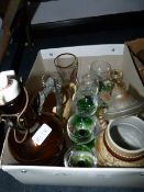 Decorative Decanter and Glasses, Etc