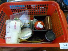 Collection of Sports Bits Including a Pavilion Cricket Ball