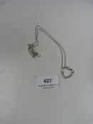 *FS SILVER CZ RIBBON HEART