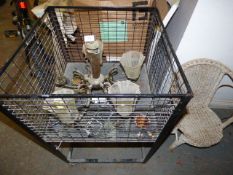 Basket Containing Antique Style Five Branch Chandelier