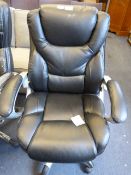*BLK LEATHER MANGER CHAIR