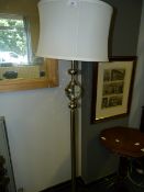 *Brush Stainless Steel and Crystal Floor Lamp with Shade