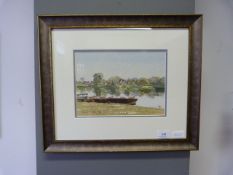 Patrick Bunton Watercolour of a Boating Lake