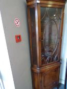 Reproduction Mahogany Glazed Corner Cabinet