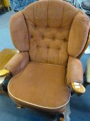Button Back Upholstered Rocking Chair