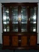 Oriental Style Mirrored Back Display Cabinet