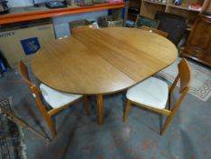 Teak Extending Circular Table With For Chairs