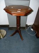 Octagonal Table with Pokerwork Design