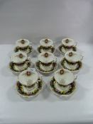 Eight Royal Albert Cups and Saucers Garland Series