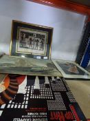 Two Framed Pictures and LPs