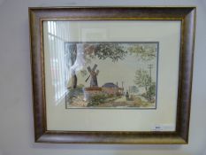 Watercolour of Skidby Mill