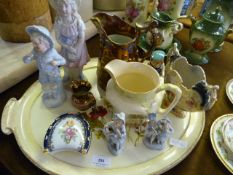 Tray of Decorative China Jugs and Figurines