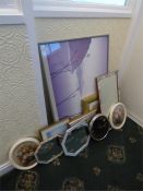 Collection of Assorted Framed Prints, Wall Clocks and Mirrors
