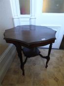 Octagonal Edwardian Mahogany Occasional Table on Reeded Column Legs