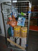 Contents of a Trolley Including Various Bric-a-Brac, Christmas Decorations, Waste Bins, Suitcases,