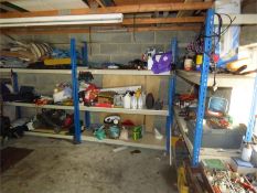 Three Bays of Blue and Gray Adjustable Shelving