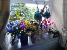 Assorted Dried Flower Arrangements in Vases