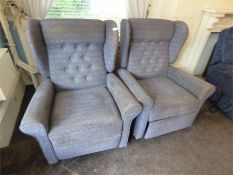 Two Button Backed Reclining Chairs