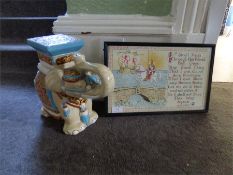 Religious Embroidery, Pot Elephant and a Brass Bell