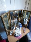 Dressing Table Mirror and Assorted Decorative Items