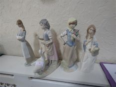 Four Nao Figurines, Two with Damage