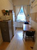 Contents of Staff Canteen Which Includes: Four Drawer Foolscap Filing Cabinet, Goldstar Microwave,