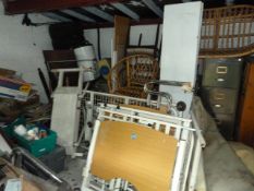 Contents of the End Shed Which Includes; Metal Filing Cabinet, Medical Bed, Hoist, Solution Machine,