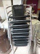 Nine Aluminium Stackable Chairs