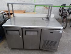 *Stainless Steel Refrigerated Preparation Counter Enclosed by Two Doors