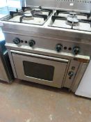 Giga Four Burner Commercial Gas Cooker over Oven