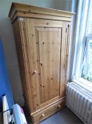 Pine Single Door Wardrobe and Chest of Three Drawers