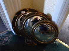 Three Graduated Portable Convex Mirrors