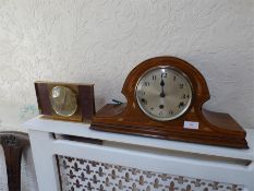 Napoleon's Hat Mantle Clock with Inlaid Detail plus one Other