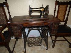 Singer Treadle Sewing Machine on Cast Iron Base R82354