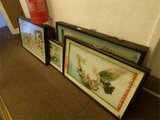 Five Oriental Mother of Pearl 3 Dimensional Pictures