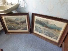 Pair of Oak Framed Prints of Tyrell