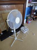 Sixteen Inch Pedestal Fan and Assorted Extension Leads